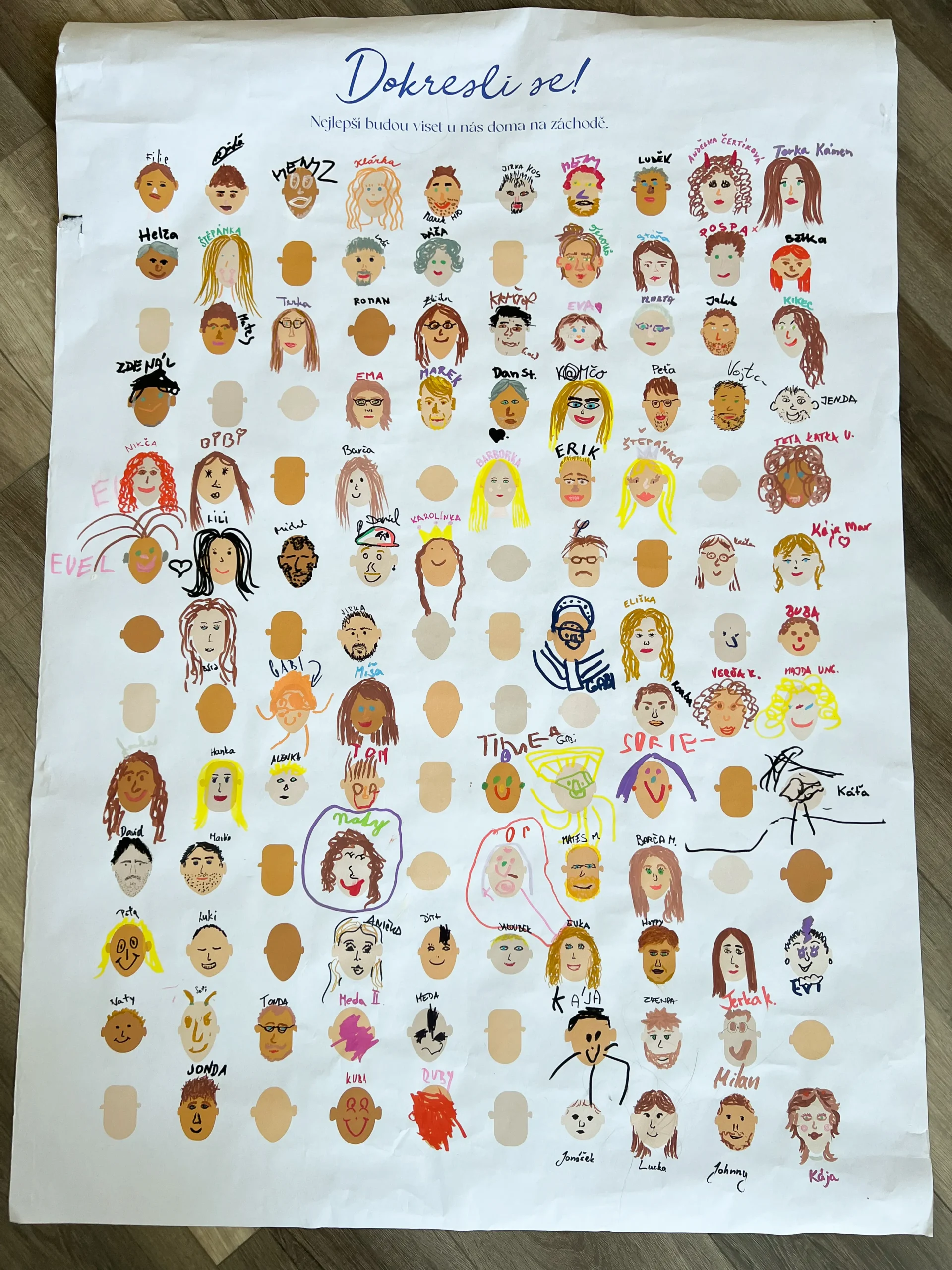 Dokreslení obličejů – svatbení zábava